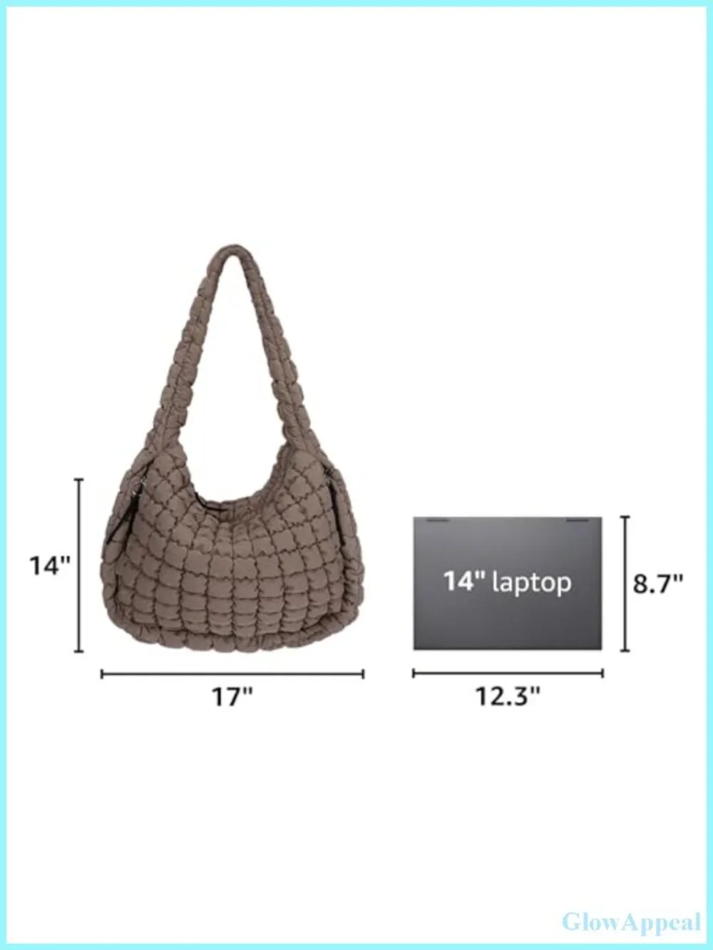 Quilted Tote Bag Large Carryall Puffer Shoulder Bag Lightweight Padding Hobo